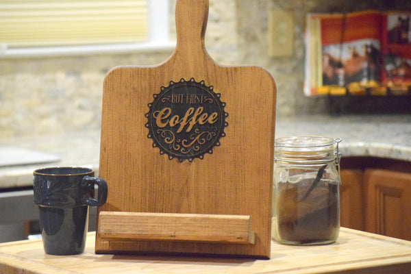 But First Coffee Personalized Tablet/Cookbook Holder