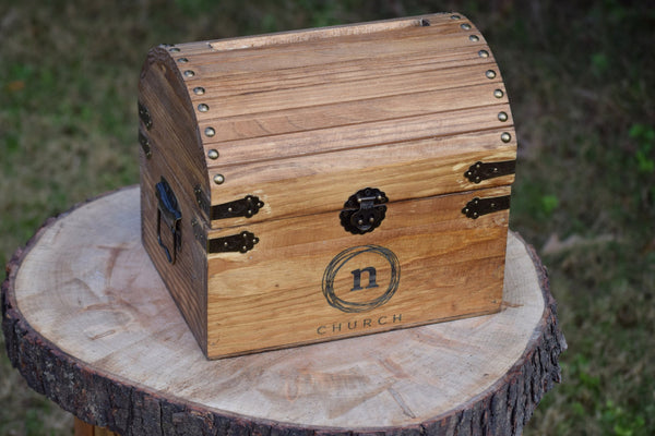 Church Offering Chest with Personalized Logo and Slot on Top