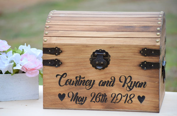 Laser Engraved Personalized Wooden Card Box