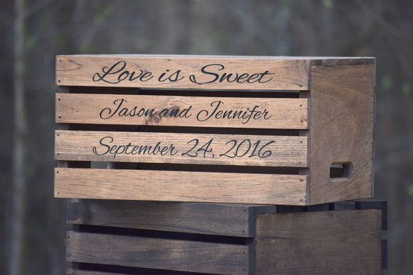 Wedding Cake Crate with Personalized Engraving