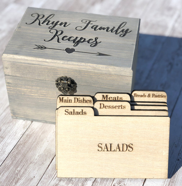 Personalized Recipe Card Box