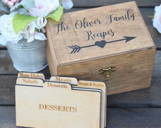 Wooden Recipe Cards- Dividers only