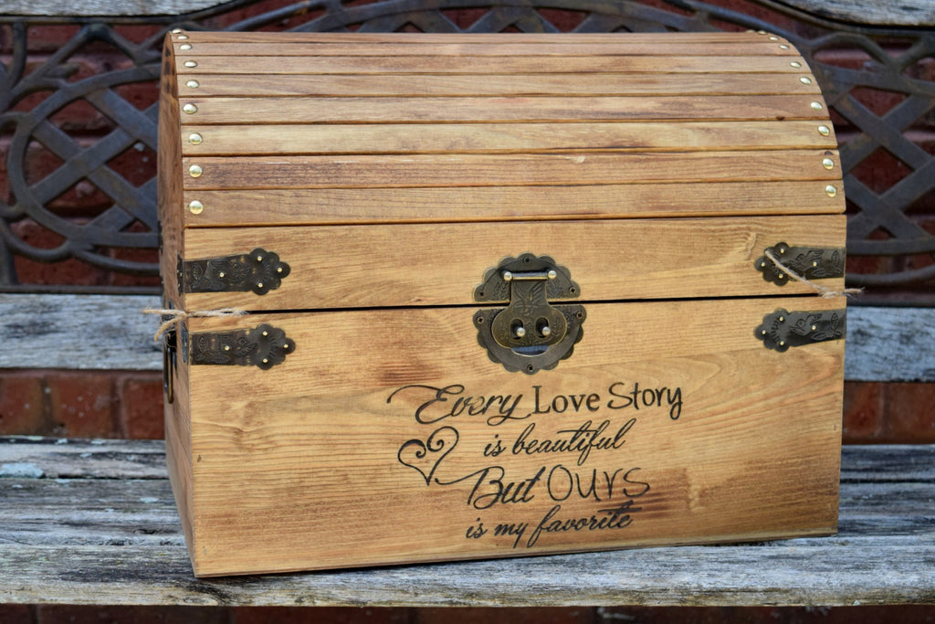 Big brown wooden box - With Wooden Love