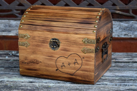 Personalized Card Box with Engraved Heart