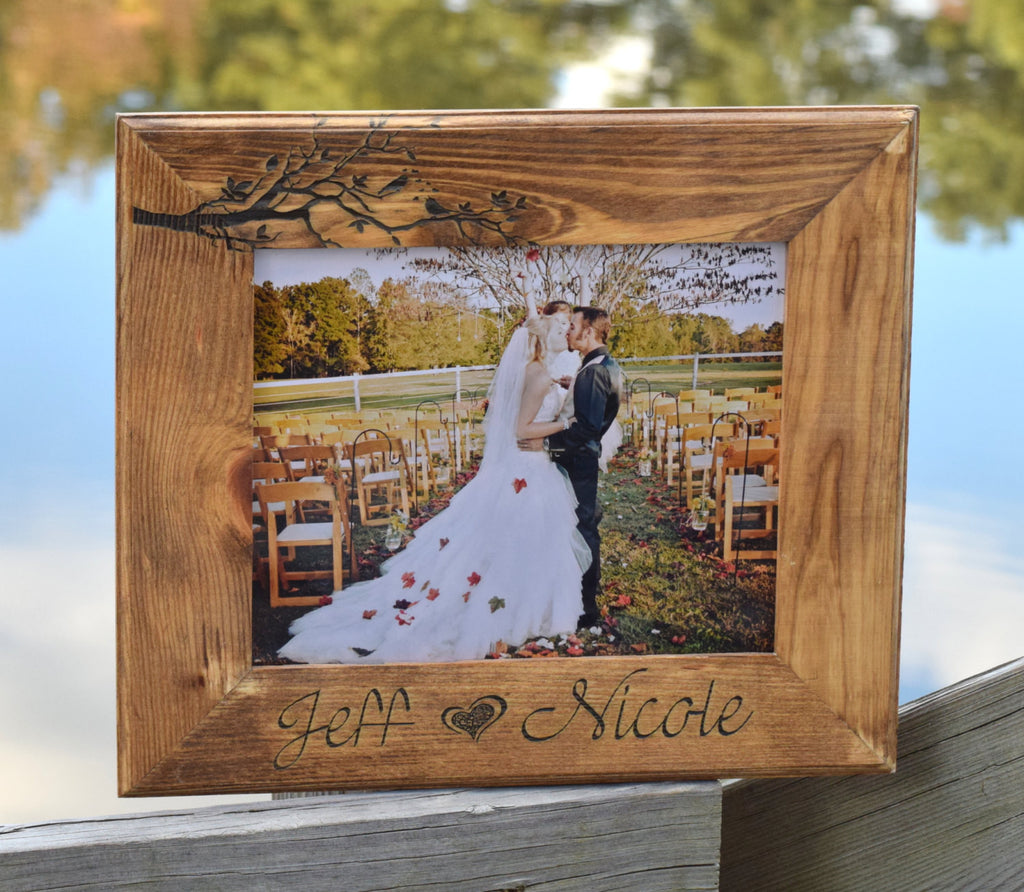 Just Married Picture Frame Personalized Wedding Picture Frame Glass 5x7  Picture Frame Custom Wedding Photo Gift Just Married Gifts 