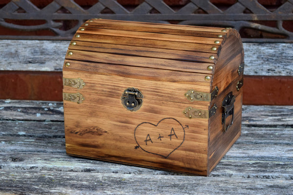 Personalized Card Box with Engraved Heart