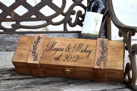 Personalized Leaf Wine Box