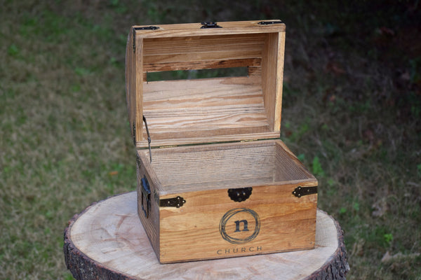 Church Offering Chest with Personalized Logo and Slot on Top
