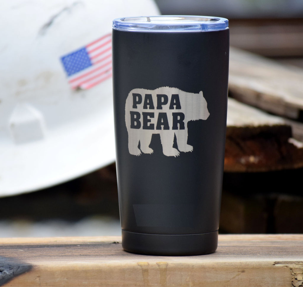 Papa Bear Personalized Blue Coffee Mug