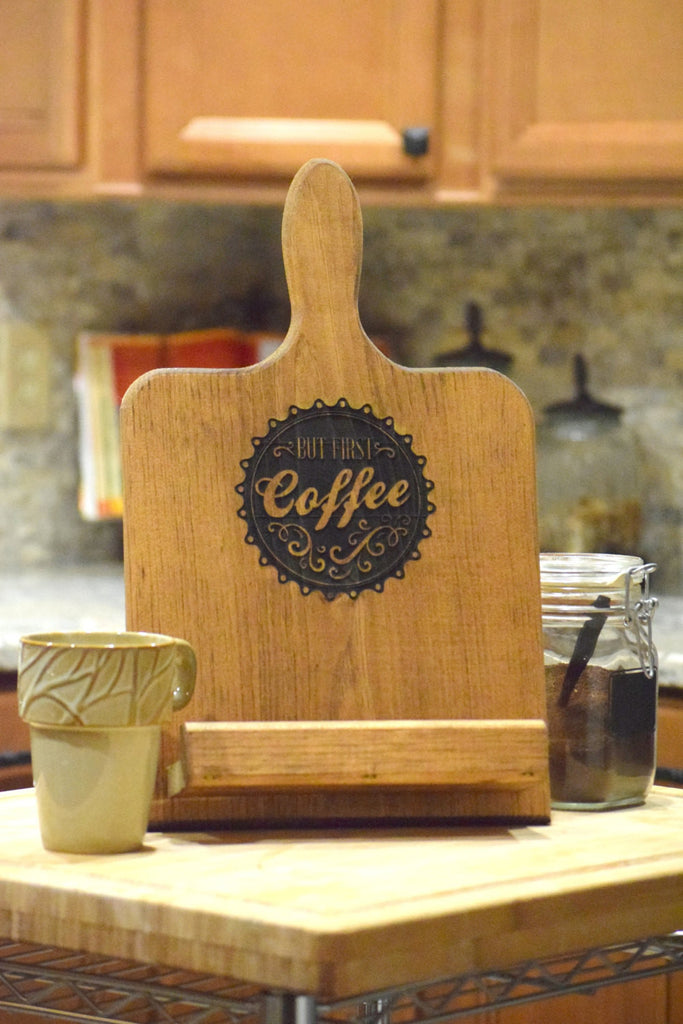 But First Coffee Personalized Tablet/Cookbook Holder