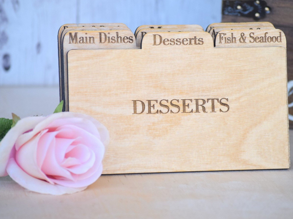 Wooden Recipe Cards- Dividers only