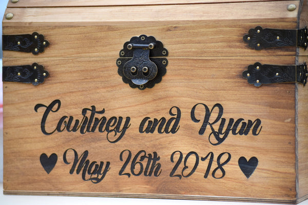 Laser Engraved Personalized Wooden Card Box