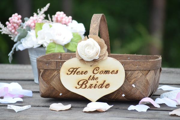 Here Comes The Bride Flower Girl Basket