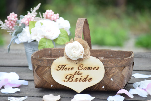 Here Comes The Bride Flower Girl Basket
