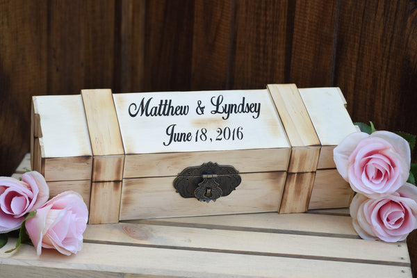 Torched Lockable Personalized Wine Box