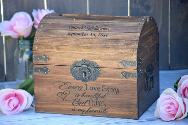 LOCKABLE WITH CARD SLIT- Every Love Story is Beautiful But Ours Is My Favorite Wedding Card Box