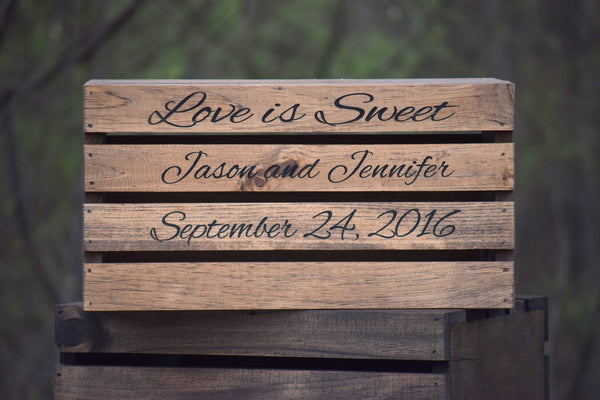 Wedding Cake Crate with Personalized Engraving