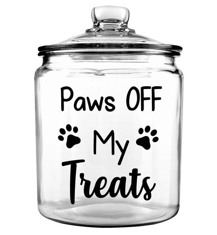 Paws OFF My Treats Glass Jar with Lid