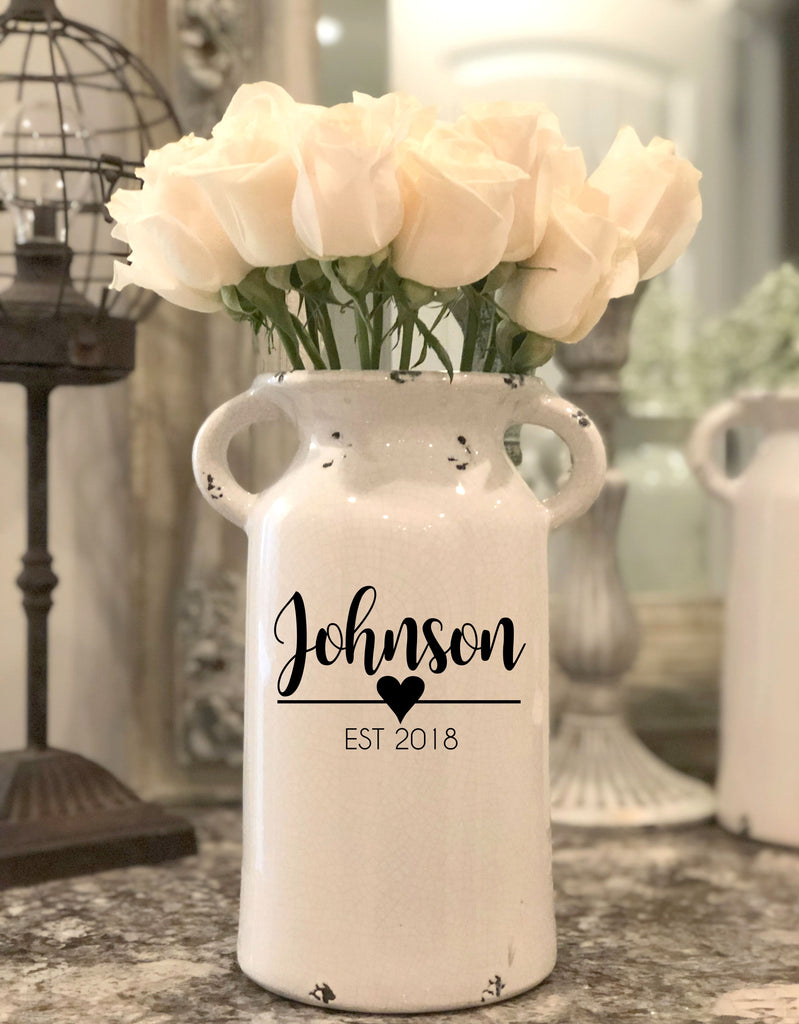 Personalized Milk Jug Vase