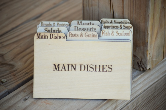 Made with Love Recipe Card Box with Wooden Divider Option